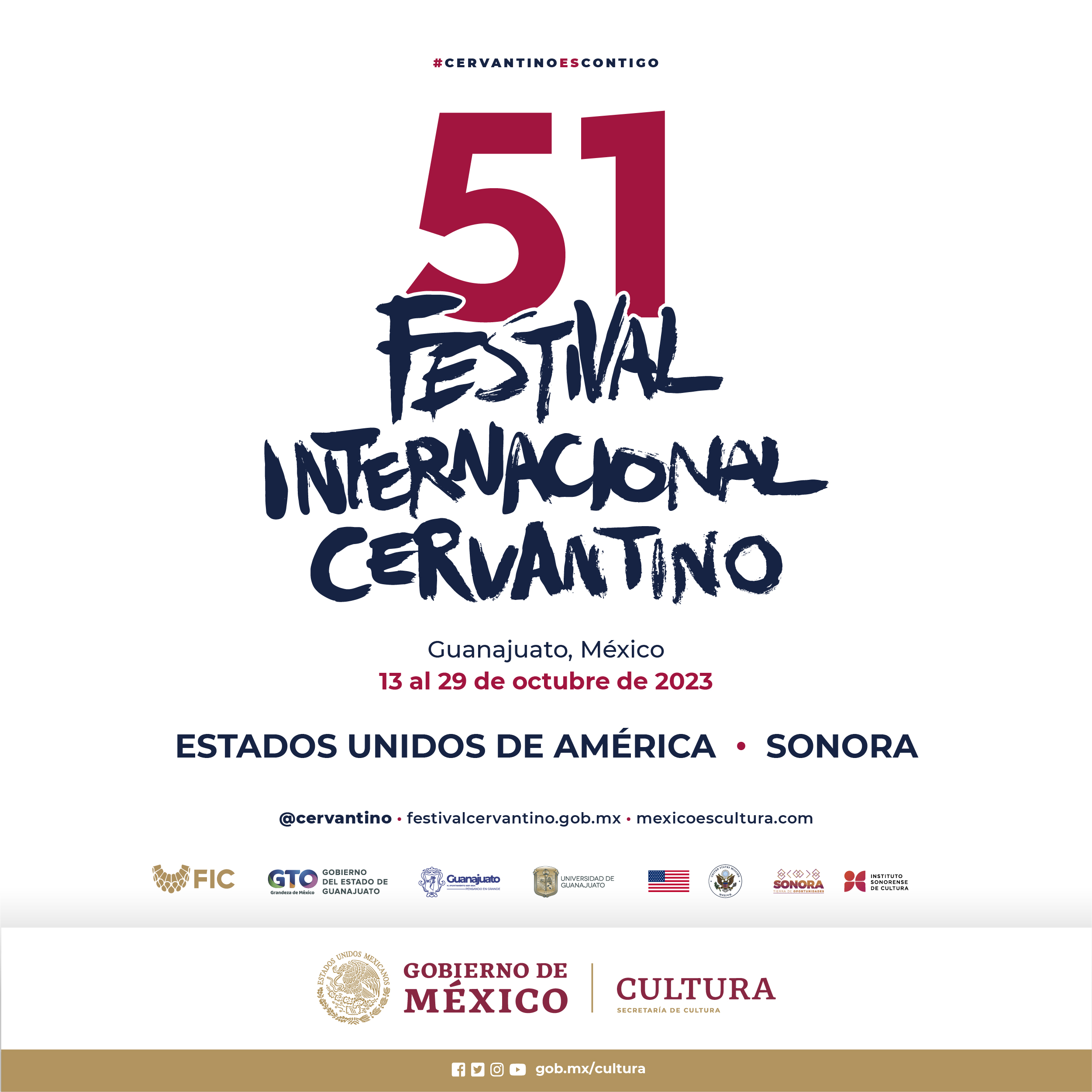 Estados Unidos de América y Sonora son los invitados de honor de la edición 51 del Festival Internacional Cervantino