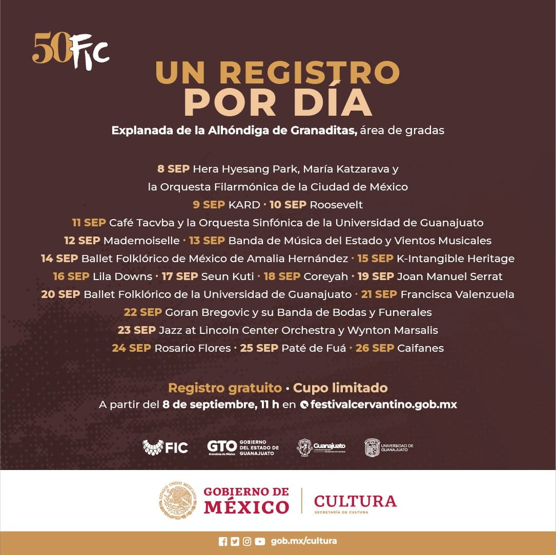 Inicia Festival Internacional Cervantino registro en línea para eventos en Alhóndiga de Granaditas